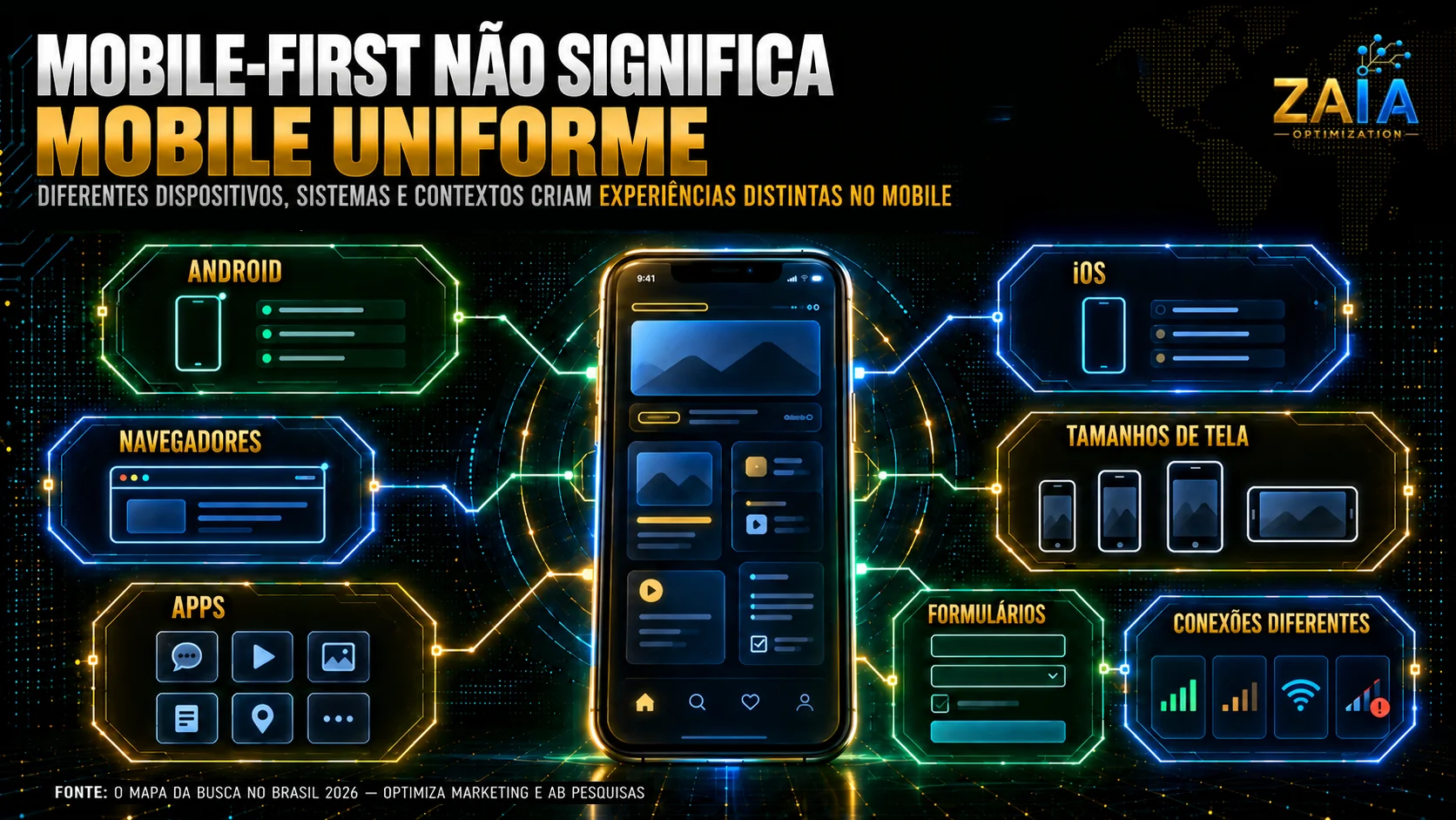 Mobile-first não significa mobile uniforme: diferenças entre sistemas, navegadores, apps, formulários, tamanhos de tela e conexões